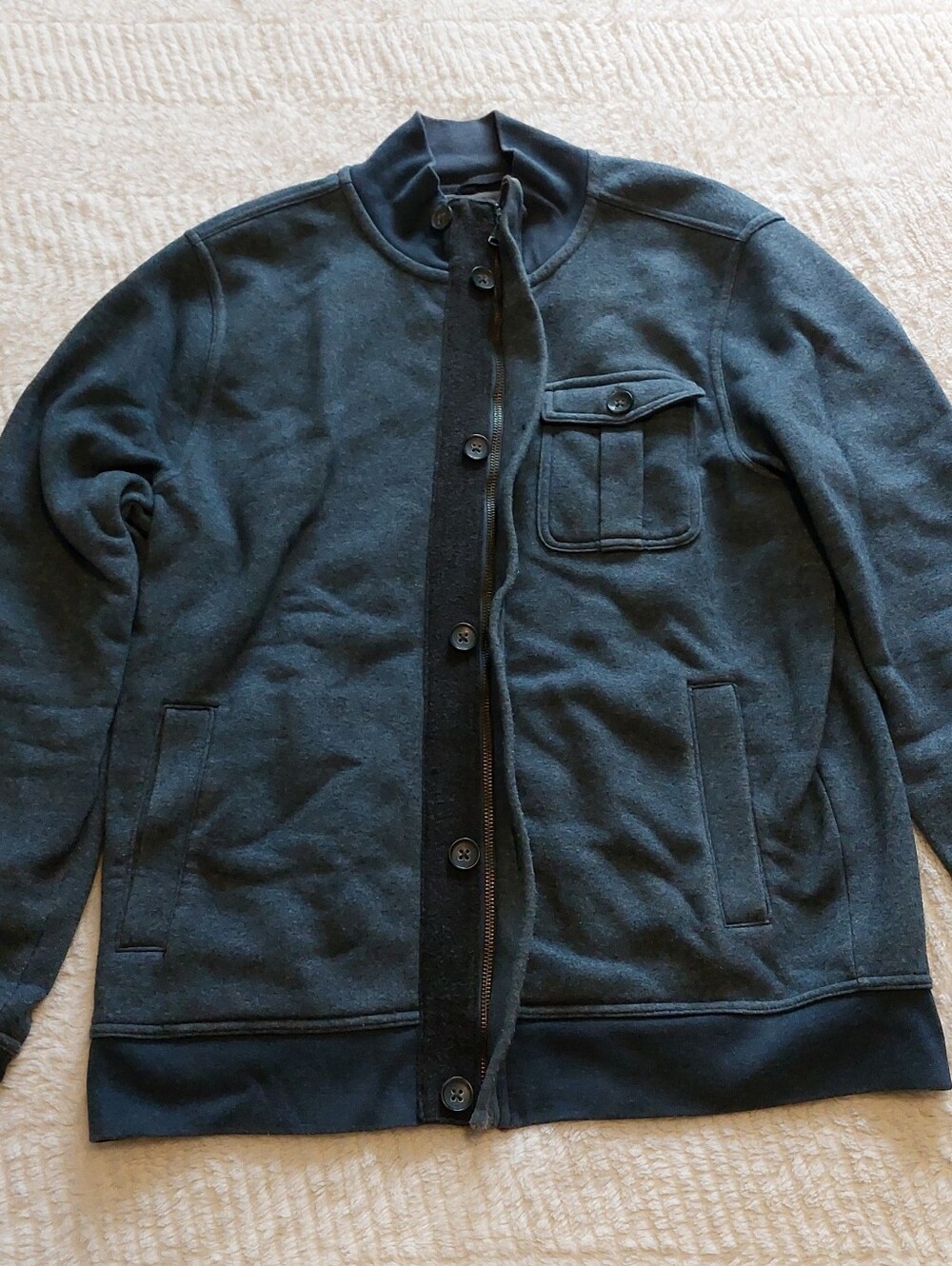 Banana Republic Zip Up Button Up Sweatshirt Jacket